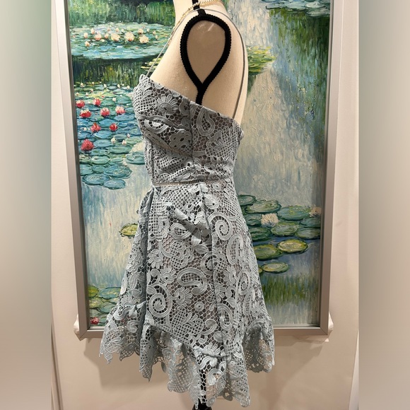 Self-portrait size 2 mini blue lace dress - Picture 8 of 13